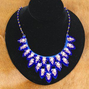 Carolee Blue and Gold Statement Necklace